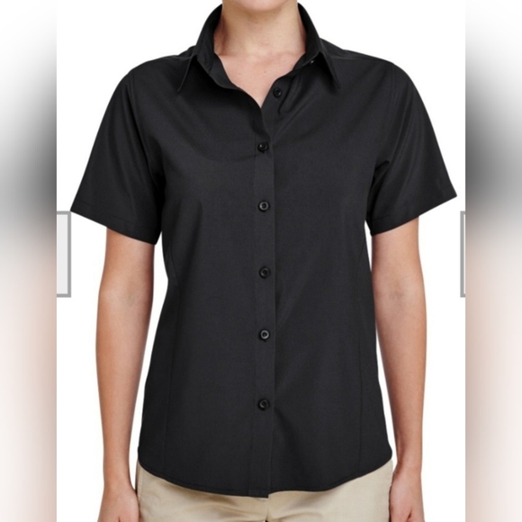 Ladies Black Performance Button up Black NWT 2XL - Picture 3 of 4